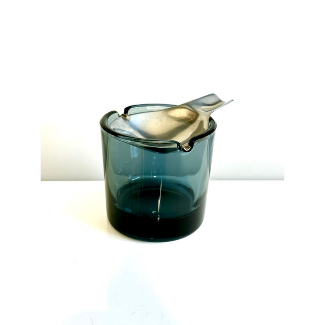 Tourmaline Tilting Ashtray in Glass and Stainless Steel by Wilhelm Wagenfeld for WMF, Germany, 1950s For Sale - Image 4 of 13
