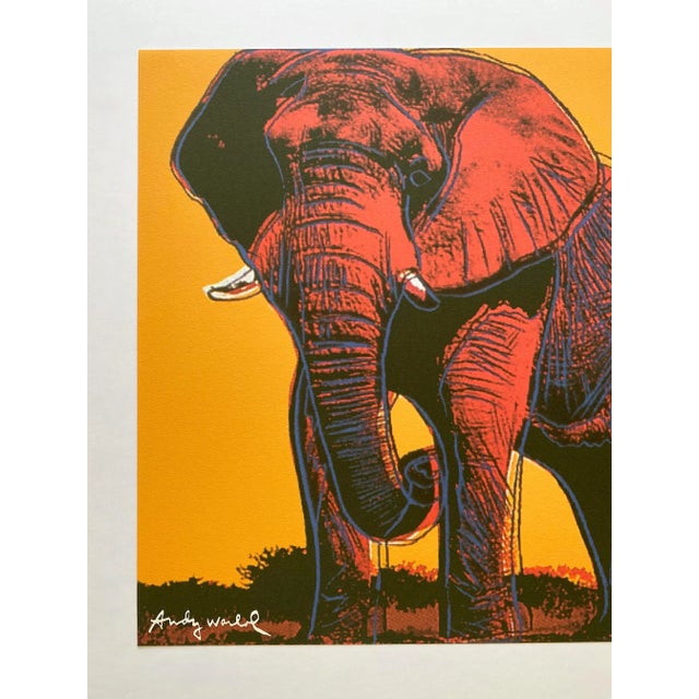 Andy Warhol Andy Warhol Vintage 1986 Limited Edition Endangered Species Large Fine Art Lithograph Print " African Elephant " 1983 For Sale - Image 4 of 12