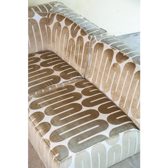 Vintage Modulair Sofa in Geometric Velvet Fabric, 1970s, Set of 7 For Sale - Image 18 of 18