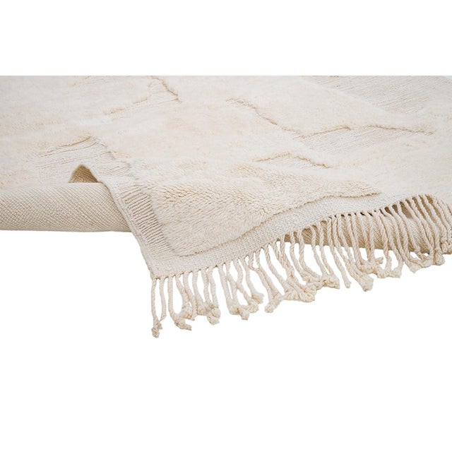 Textured Organic Hand-Knotted Wool Rug | 9'10" X 6'9" | One of a Kind For Sale - Image 4 of 8