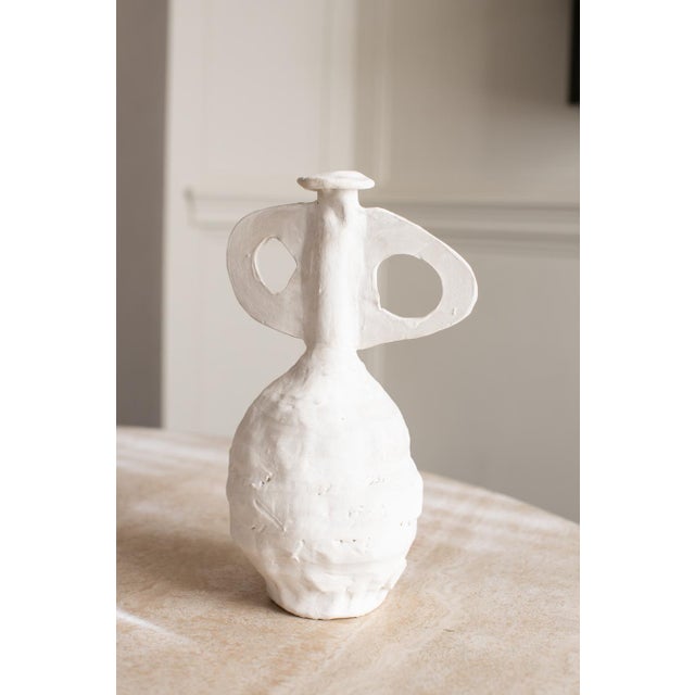 Handmade Abstract Freeform White Vase For Sale - Image 4 of 7