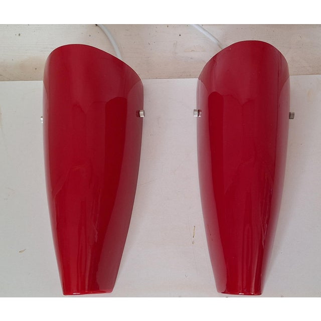 Vintage Wall Lamps in Red Glass from Trio Leuchten, 2010s, Set of 2 For Sale - Image 4 of 10