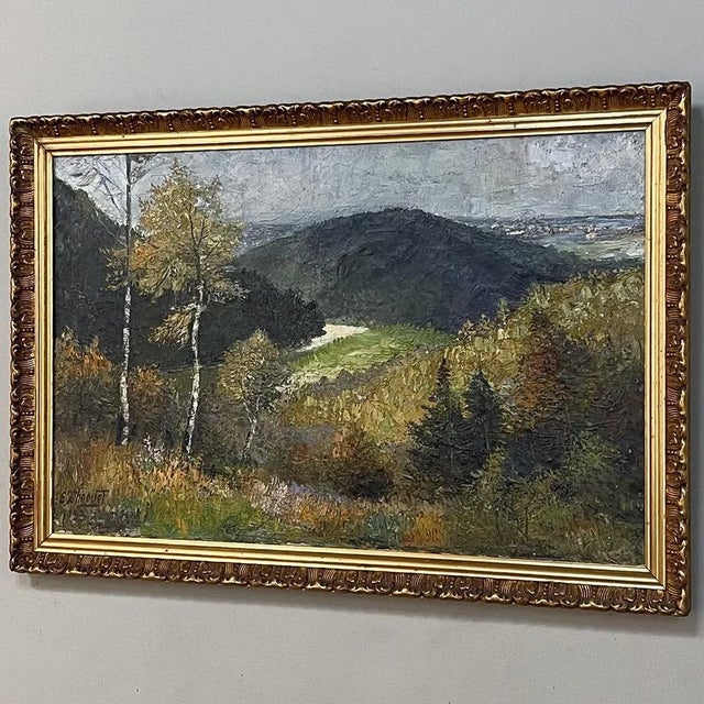 Antique Framed Oil Painting on Canvas Signed e.x. Chaouet For Sale - Image 4 of 13
