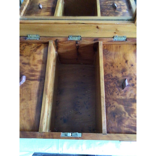 Mid-Century Modern 1940s Marquetry Box With Mirror Under Lid For Sale - Image 3 of 12