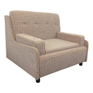 Large Vintage Lounge Chair in Wool Fabric, 1970s For Sale