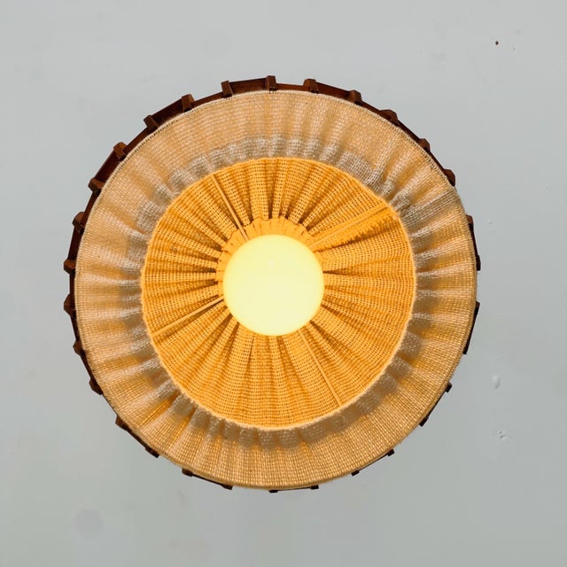 Mid-Century Modern Pendant Lamp in Teak, 1960s For Sale - Image 4 of 11