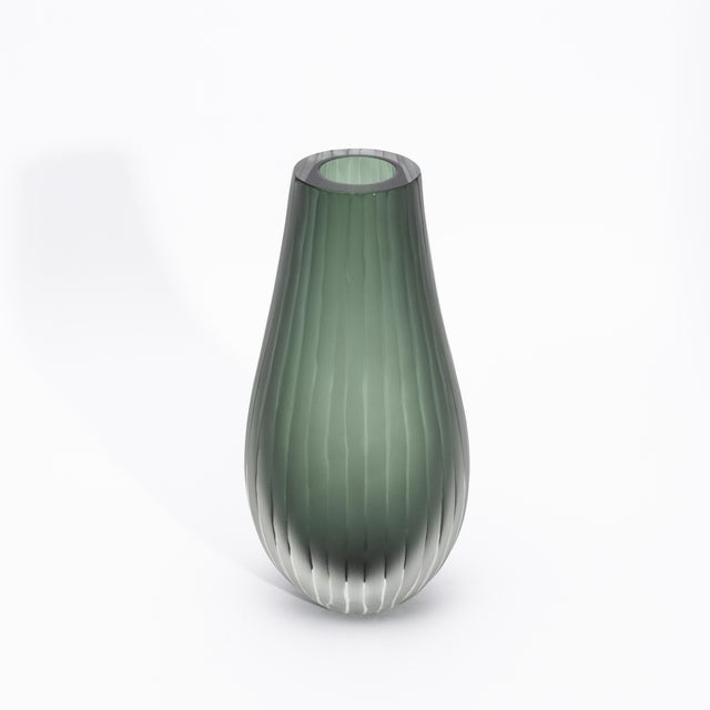 Glass Hand-Blown Murano Supreme Vase in Eucalyptus Green For Sale - Image 7 of 12