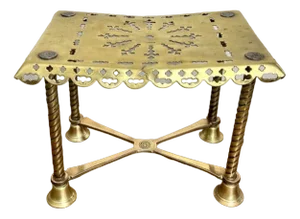 Large Antique Edwardian Brass Trivet, 1900