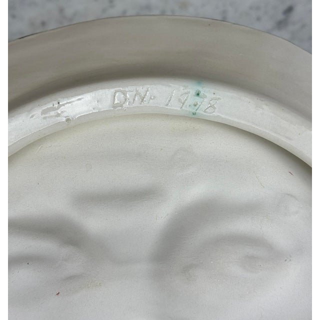 Vintage 14" Christmas Studio Pottery Santa Face Centerpiece Cookie Platter For Sale - Image 6 of 9