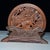 This is a superb vintage Chinese Boxwood (Huangyangmu) table screen, featuring an exquisite circular panel with masterful...
