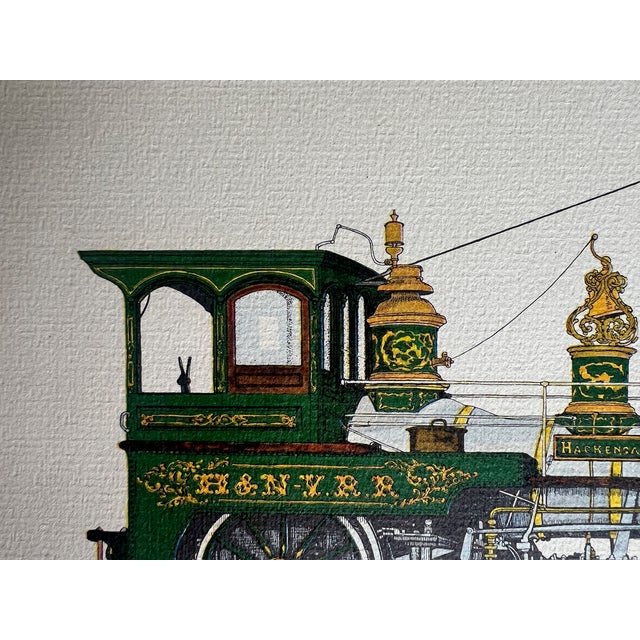 1950s 1950s Evelyn Cuero "The Hackensack" 1860 Steam Locomotive Print For Sale - Image 5 of 9
