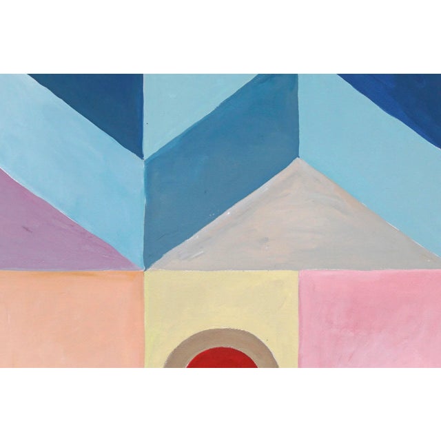 Plastic 2023 "Cool Magenta Mountain Dusk" Abstract Diptych Acrylic Painting on Watercolor Paper by Natalia Roman For Sale - Image 7 of 11