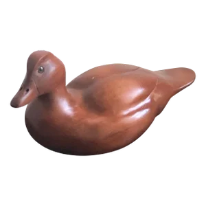 Vintage Hand-Carved Redwood Buffelhead Duck