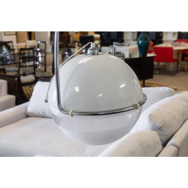 Vintage 1970s Fabio Lenci for Guzzini Italian Arc Floor Lamp Mid Century Modern For Sale - Image 9 of 10