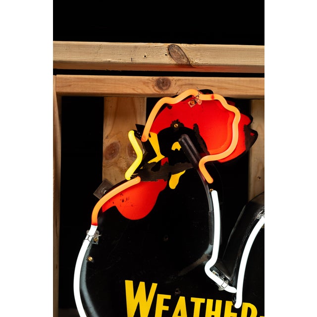 American Vintage Weather-Bird Shoes Single-Sided Porcelain Neon Sign For Sale - Image 3 of 9