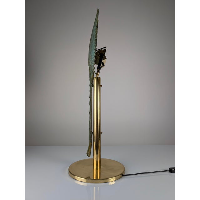 Fan Palm Bronze and Brass Table Lamp from Valenti, 1970s For Sale - Image 14 of 18