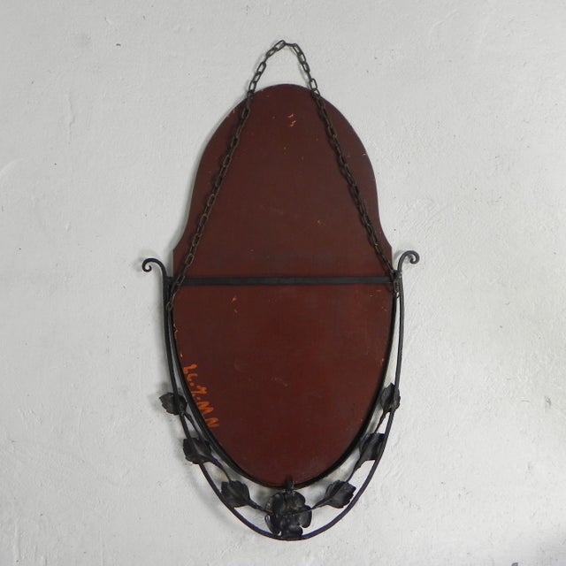 Art Deco Mirror with Facet-Cut Glass in a Steel Frame, 1930s For Sale - Image 3 of 12