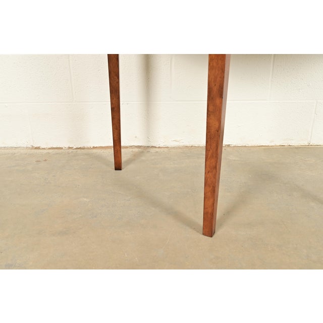 Baker Furniture Federal Banded Mahogany Demilune Console Table or Entry Table For Sale - Image 9 of 13