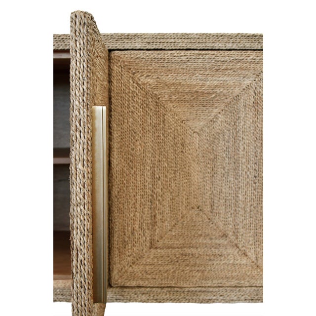 Matthew Izzo Home Casey Wrapped Rope Four Door Buffet With Satin Brass Door Pulls and Footcaps For Sale In New York - Image 6 of 10