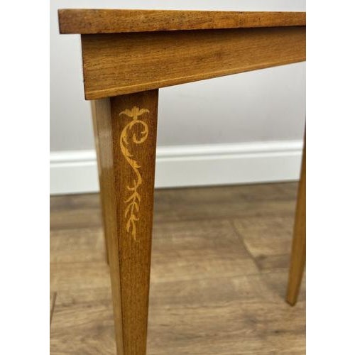 Vintage French Nested Triangle Carved Tables, Set of 3 For Sale - Image 9 of 12