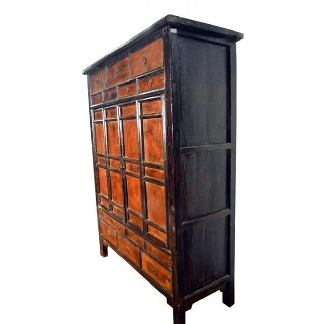 Chinese Antique Chinese Large Armoire With 14 Drawers and Storage From the 19th Century For Sale - Image 3 of 4
