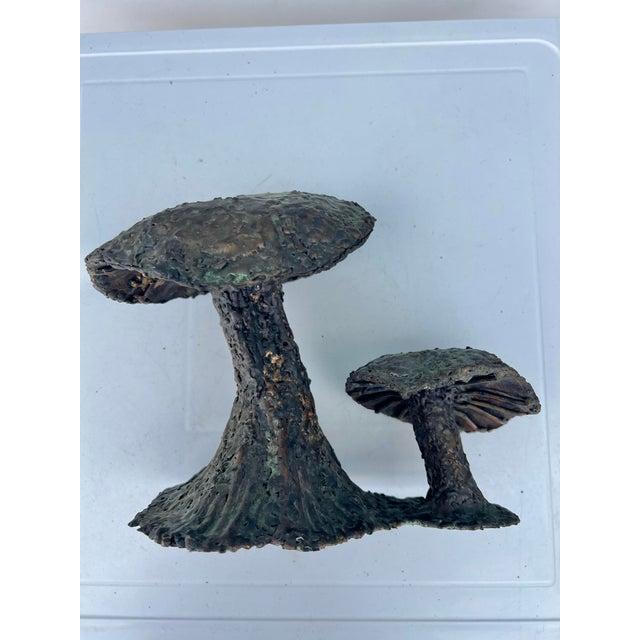 Brutalist Vintage Copper Sculpture of Mushrooms For Sale - Image 3 of 12