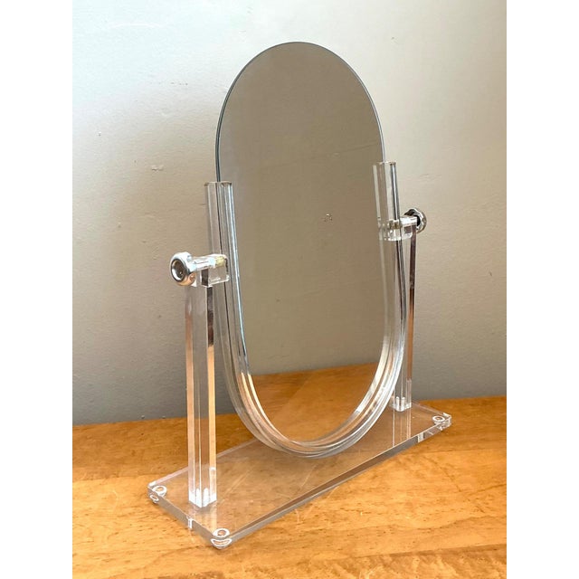 Vintage Lucite Vanity Mirror For Sale In West Palm - Image 6 of 9