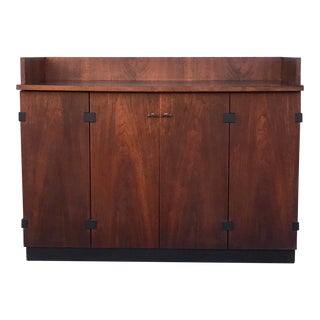 Vintage Walnut Bar Cart For Sale
