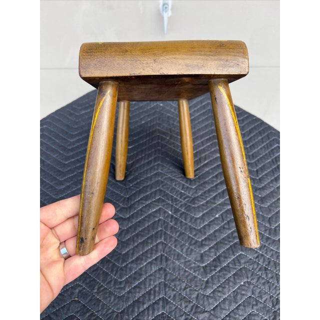 A Antique Pennsylvania Folk Art Paint Decorated Plank Seat Footstool 1850’s Probably Lancaster County, PA circa 1850’s...