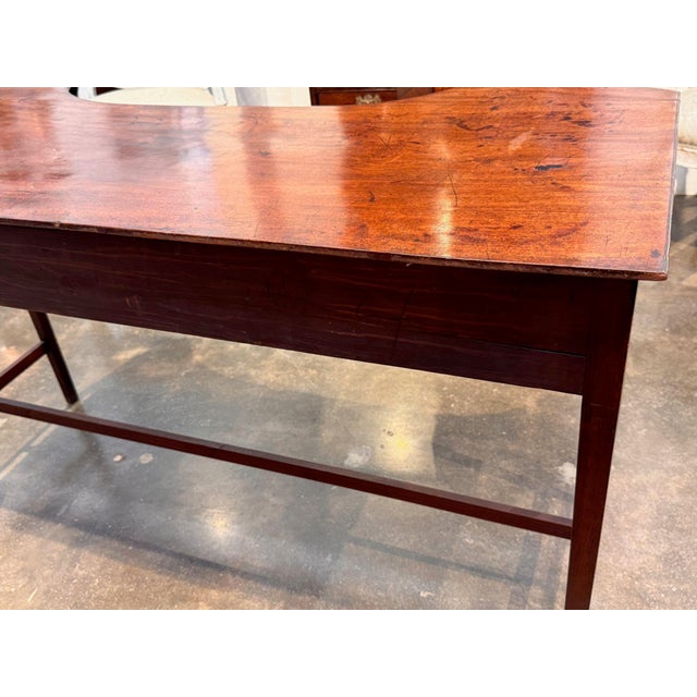 Wood 19th Century English Mahogany Server With Concave Center and Three Drawers For Sale - Image 7 of 7