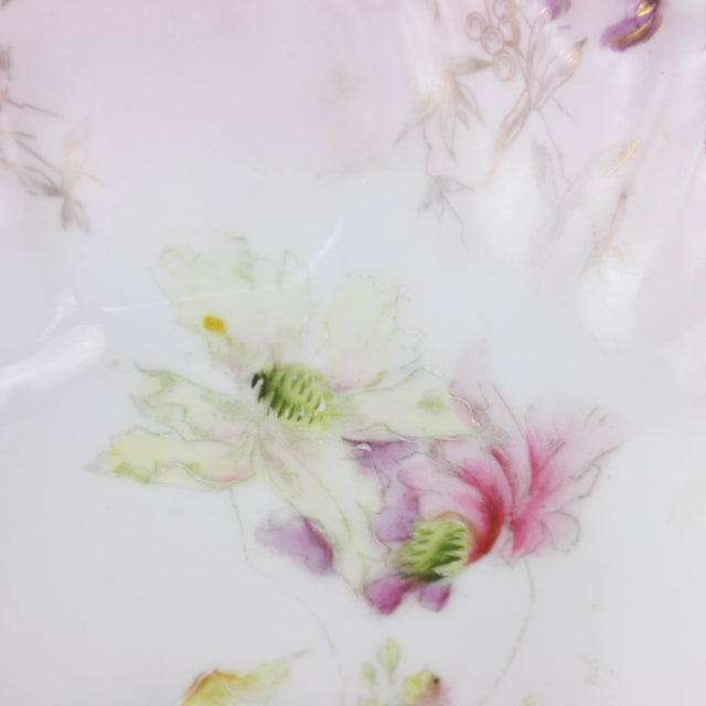 Ceramic Rs Prussia Victorian Purple and White Floral Scalloped Plate With Gold Detailing For Sale - Image 7 of 10