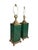 Hollywood Regency Vintage Tyndale Chicago Emerald Green Lacquer & Brass Table Lamps – A Pair For Sale - Image 3 of 11