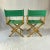Wood Vintage Boho Chic Coastal Folding Directors Chairs in Kelly Green - A Pair For Sale - Image 7 of 11