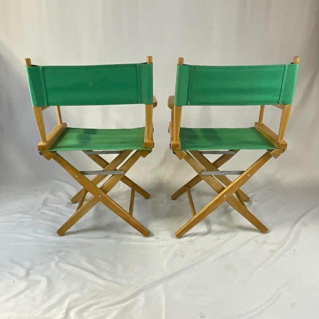 Vintage Folding Directors Chairs in Kelly Green a Pair Chairish