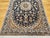Vintage Persian Nain Area Rug, Hand-Knotted Wool & Silk, Floral Pattern, 4x6, Navy & Ivory For Sale - Image 13 of 18
