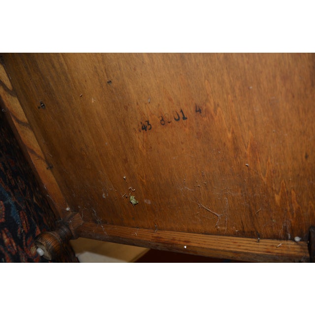 Attributed to Henredon Barley Twist Dark Oak Wood End / Side Table With Center Cupboard & Shelves For Sale - Image 14 of 14