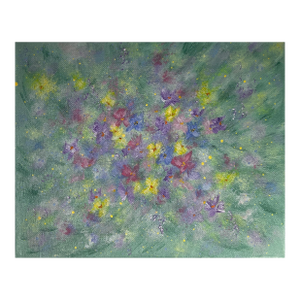 "Flowering 4" Floral Wall Art Acrylic Painting on Stretched Canvas
