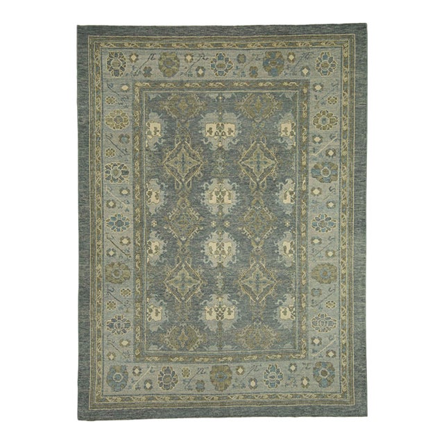Turkish Oushak Rug 9'4" x 12'7" For Sale