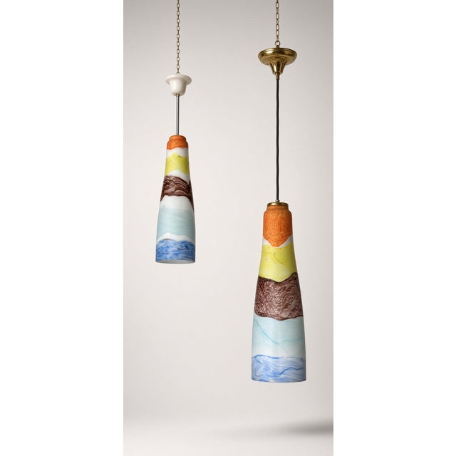 Murano Glass Pendants in the style of Massimo Vignelli, 1950s, Set of 2 For Sale - Image 10 of 10