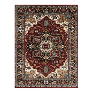 8x10 Louie Oriental Red Medallion Traditional Hand Knotted Wool Carpet Rug For Sale