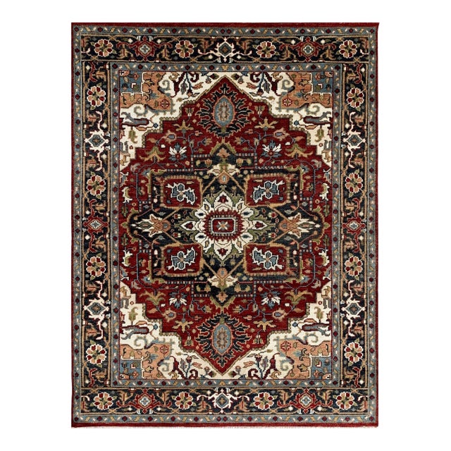 8x10 Louie Oriental Red Medallion Traditional Hand Knotted Wool Carpet Rug For Sale
