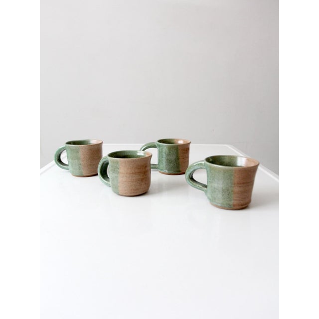 Vintage Studio Pottery Mug Set of 4 For Sale - Image 9 of 18
