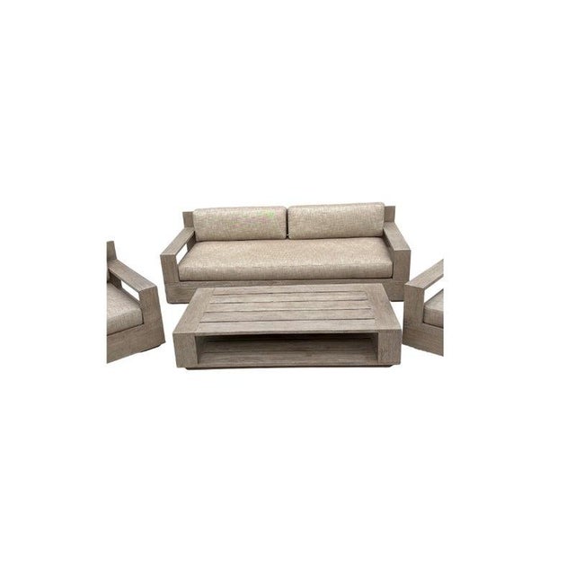 Rh Restoration Hardware Marbella Teak Outdoor Set – Luxe, 4 Pieces For Sale - Image 13 of 16