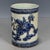 1990s Blue & White Porcelain Brush Pot With Bird & Flower Motif, 4.7" For Sale - Image 4 of 9