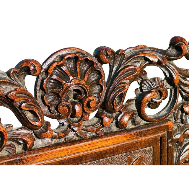 Brown Pair of Antique Victorian Renaissance Revival Walnut Pierced Carved Side Chairs For Sale - Image 8 of 12