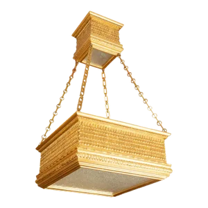 Large Two-Tier Giltwood Pendant by Carlos Villegas
