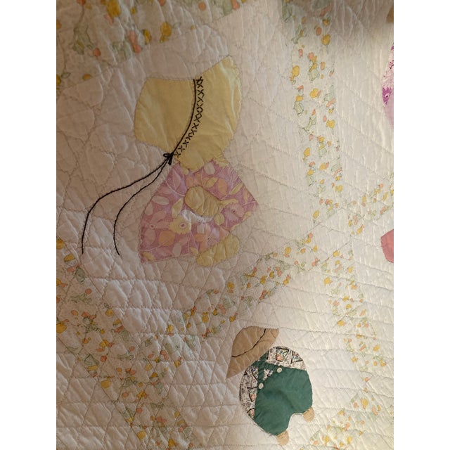 1920 American Quilt Cotton. Adorable Colors and Design. A Great Piece of Americana and American History. For Sale - Image 4 of 12