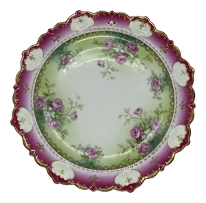 1884-1909 Moritz Zdekauer M Z Austria Pink Roses Design Porcelain Plate