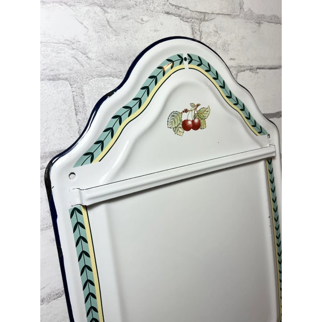 French Vintage French Enamelware Ladle Holder Utensil Wall Rack For Sale - Image 3 of 5