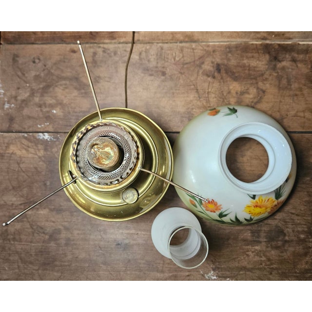 Late 19th Century Bradley and Hubbard Lamp With Original Hand Painted Shade For Sale - Image 12 of 17